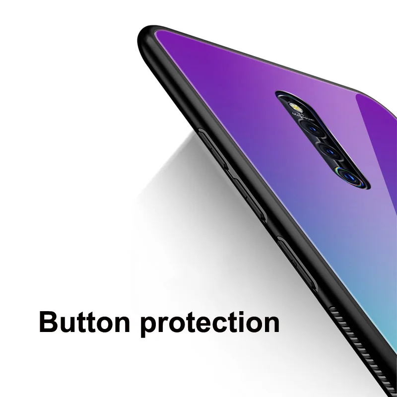 ДЛЯ vivo X27 Pro Чехол сплошной защитная пленка из закаленного стекла для мобильного телефона чехол для vivo X27Pro Чехлы градиент стеклянная оболочка vivo X27 Pro coque