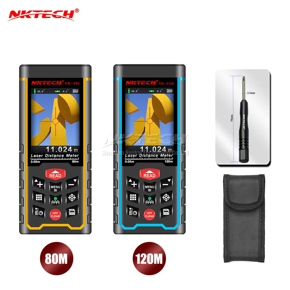 Лазерный дальномер NKTECH 80m 120m с камерой USB перезаряжаемый углом громкости пифагоры
