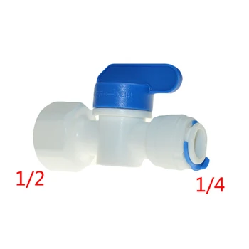 

2 Pcs Equal Straight 1/2 BSP Female-1/4 Tube Ball Valve Swicth Quick Connection RO Water Aquarium Osmosis System ST012 B