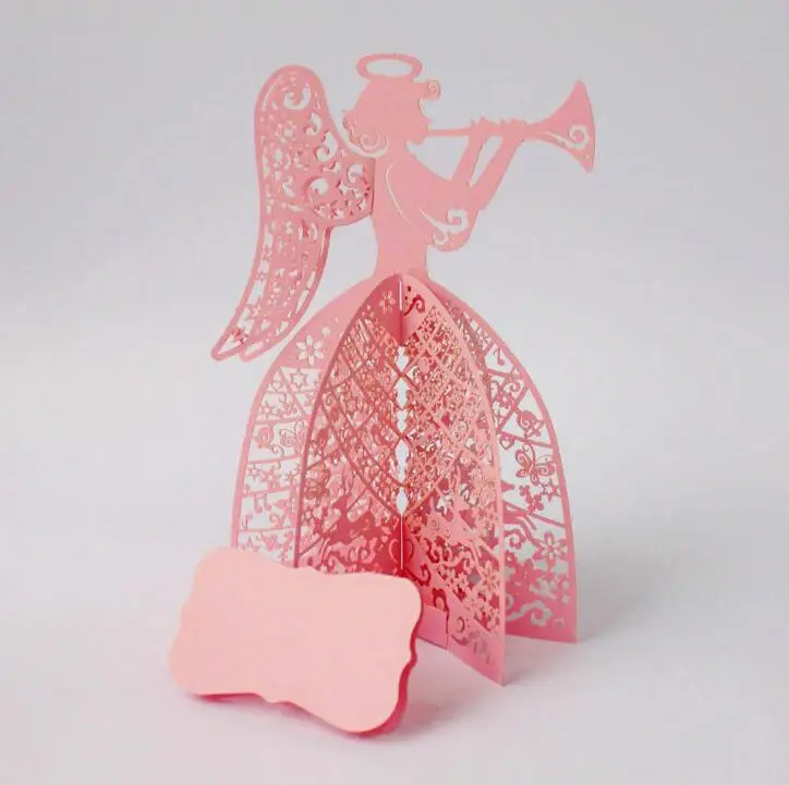 Angel Play the Music 3D Laser Cut Pop Up Cards Wholesale Bulk Custom