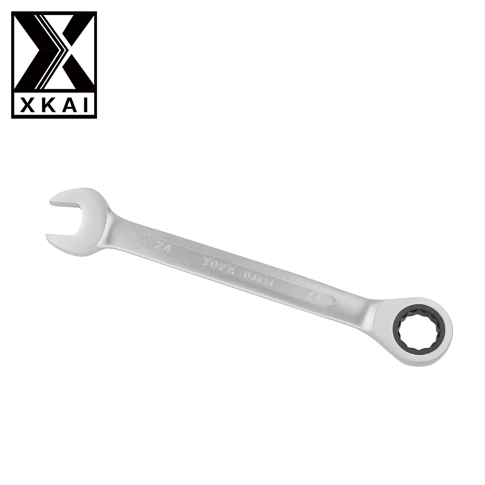 

XKAI 24mm Ratchet Spanner Combination wrench a set of keys ratchet skate tool gear ring wrench ratchet handle Chrome Vanadium
