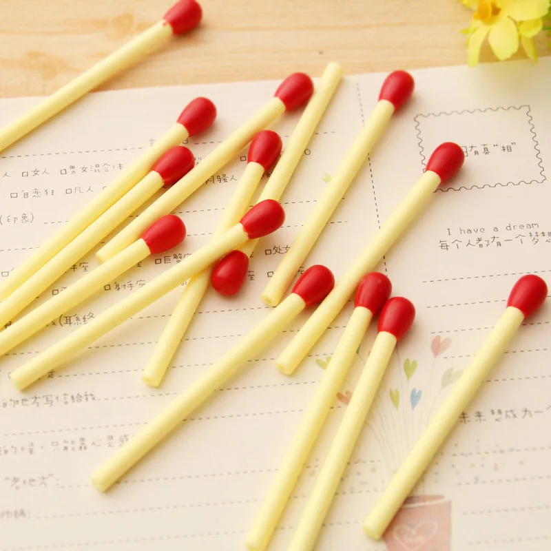 

20PCS Kawaii Cartoon Plastic Ballpoint Pens Lovely Mini Matchstick Ball Pen Student Learning Writing stationery