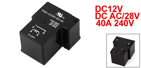 DC 12V Coil 40A 240VAC/28VDC 4 Pin Relay TR90-12VDC-SC-A4