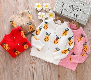 

80-120cm height new 2019 autumn winter fashion style thick girls knitted cardigan 1pc girls sweater