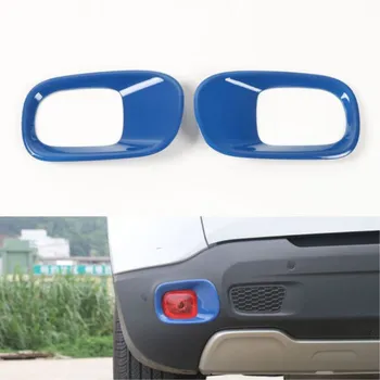 

2pcs Blue ABS Chrome Rear Tail Fog Light Lamp Cover Trim Frame Guard For Jeep Renegade 2015-2016 Chromium Car Styling Protective