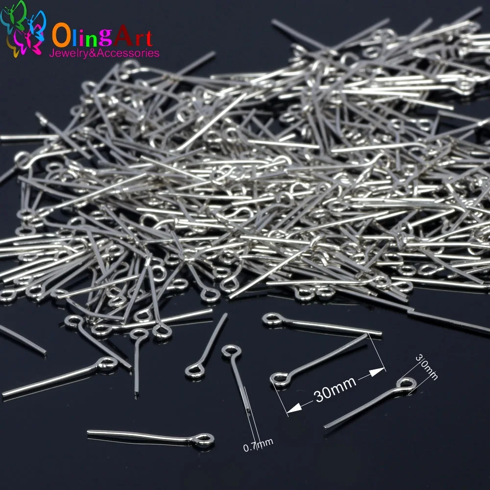 Olingart 18Mm /30Mm Eye Pins Argento-Colore Misto Bronzo Orecchini Fai Da Te Braccialetto Collana Girocollo Gioielli Che Fanno Risultati