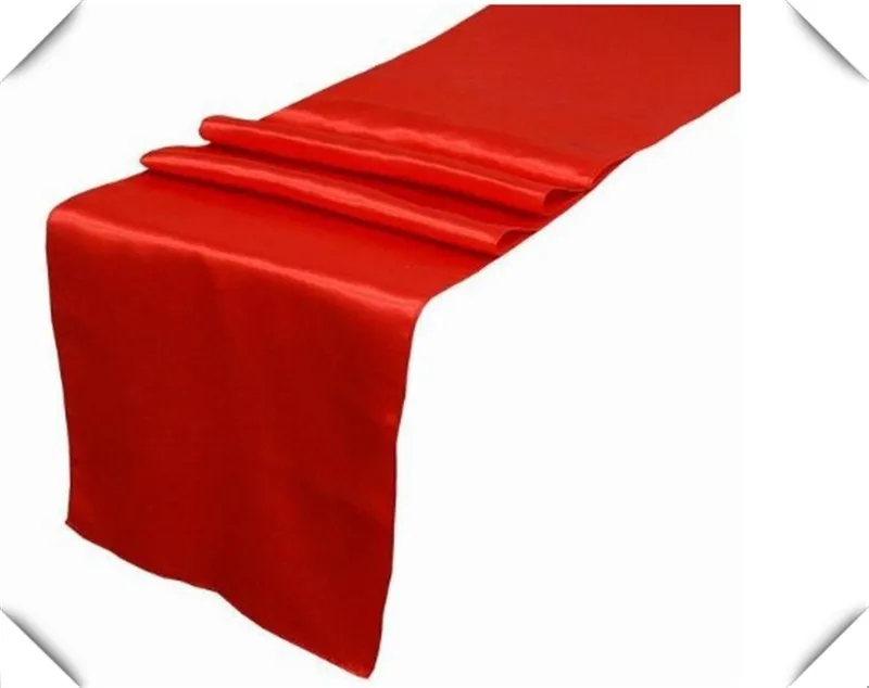 12 dark red table runners Satin Table Runners FOR Wedding Decoration