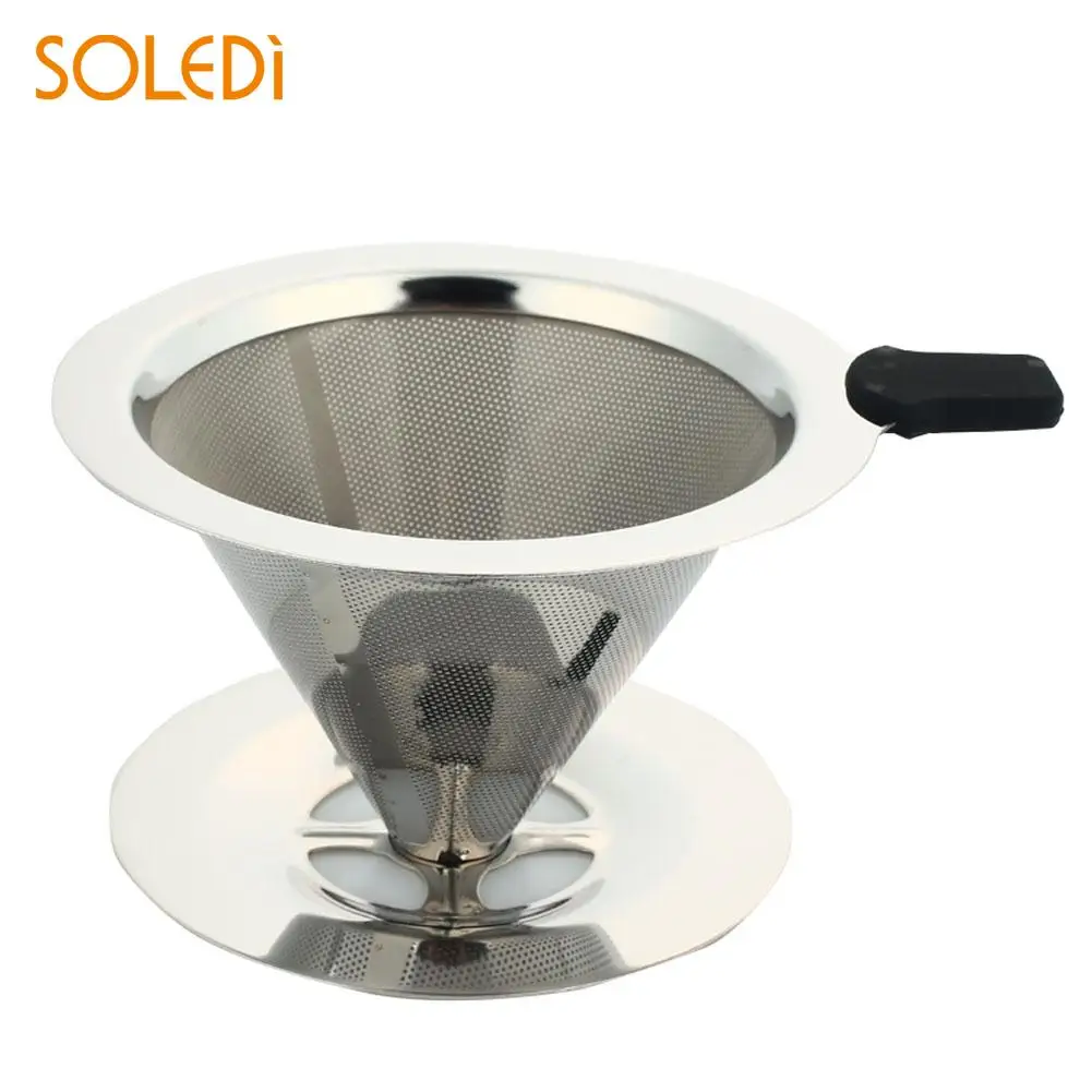 

Coffee Funnel Coffee Filter Mesh Reusable Stainless Steel Cone Mesh Drip Coffee Coffeemaker Baskets Drop shipping