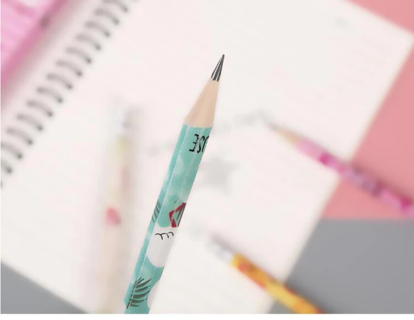 4 шт./лот Мультяшные деревянные карандаши для применения студентами пишущий карандаш для рисования канцелярские инструменты