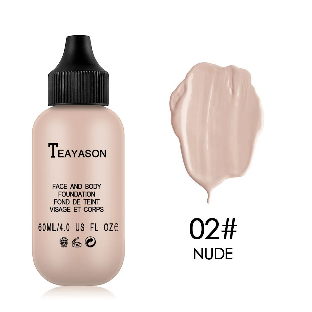 TEAYASON beauty, 60 мл, тональный крем, мягкий, матовый, стойкий, контроль жирности, консилер, увлажняющий, жидкий, тональный крем, макияж, TSLM1 - Цвет: 02