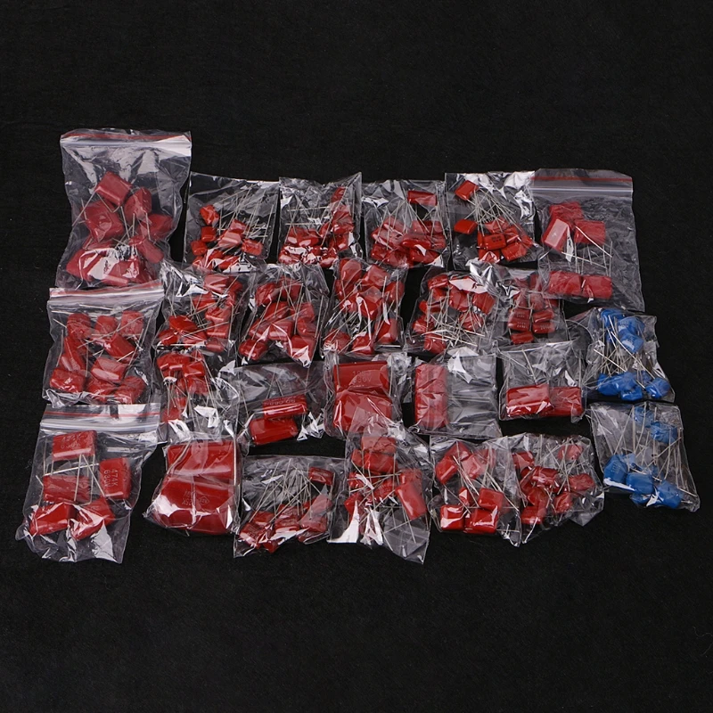 

200pcs 25 Values 630V 0.001uf~2.2uf CBB Metal Film Capacitors Assortment Kit