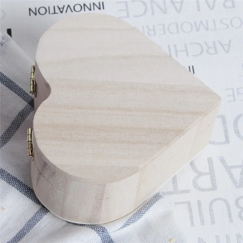 Новое поступление коробки для хранения деревянная в форме сердца коробка для ювелирных изделий свадебный подарок домашнее хранение, ящик для сережек кольцо Чехол Органайзер