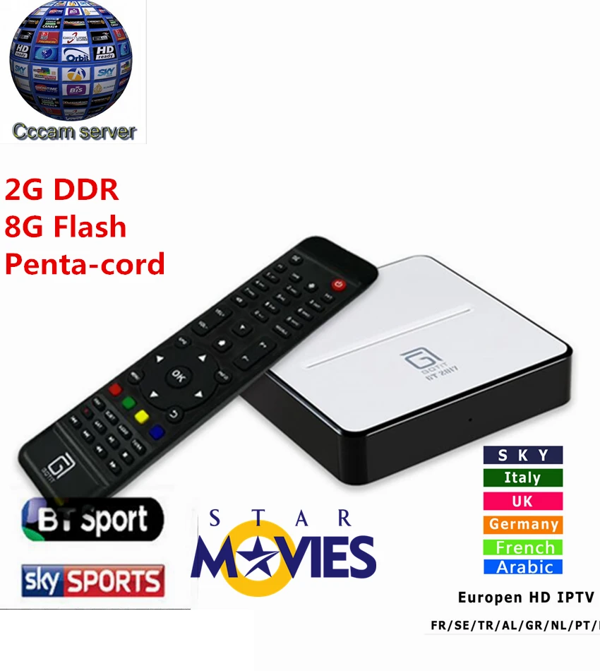 Prix pour GOTiT GT2017 Android DVB-S2 Récepteur Satellite avec 1 Année Europe Espagnol CCcam 4 clines 2/8G DDR et Flash Prix pour GOTiT GT2017 Android DVB-S2 Récepteur Satellite avec 1 Année Europe Espagnol CCcam 4 clines 2/8G DDR et Flash
