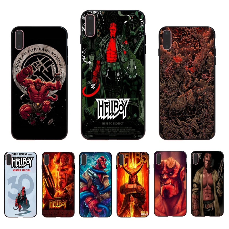 

IMIDO American Manga Hellboy Soft black silicone phone case for iphone 7 8 X Xs Xr Xsmax 6 5 6s/6/7/8plus 5s 6s se shell cover