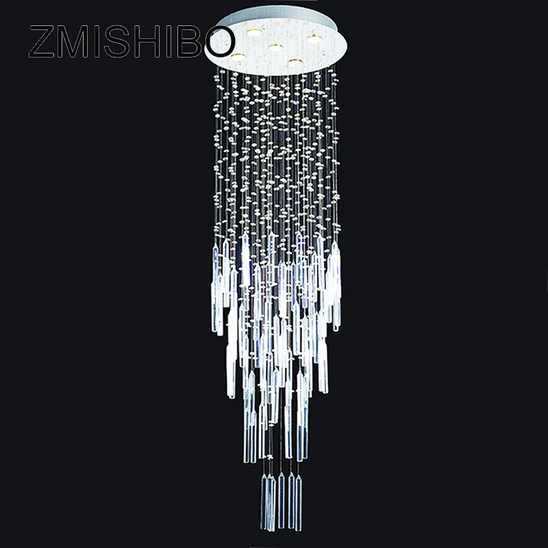 

ZMISHIBO Modern Style LED Crystal Ceiling Pendant Lamp GU10 110-220V Surface Mounted Chandelier Lighting For Foyer Living Room