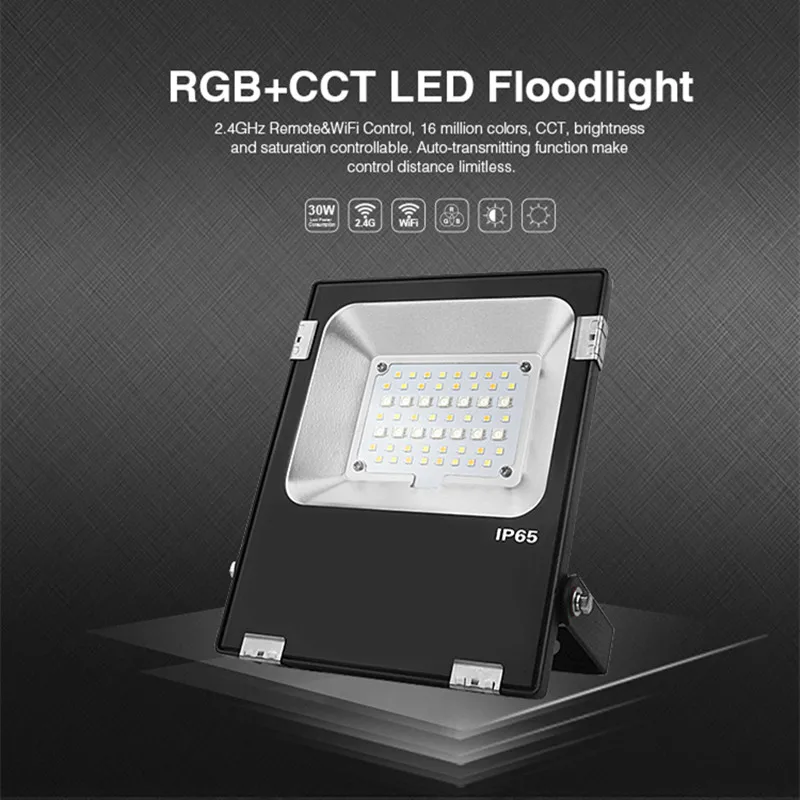 FUTT04 20 Вт RGB + CCT Светодиодный прожектор 2.4 г удаленного Wi-Fi для беспроводного