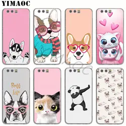 YIMAOC милые животные собака Кот Мягкие TPU чехол для Huawei P8 P9 Lite 2017 P10 P20 Lite P smart Y6 Y7 Y9 Prime 2018 крышка