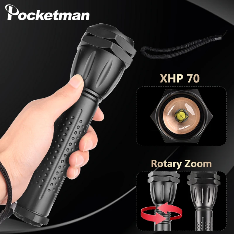 XHP70 светодиодный фонарик 5 режимов дальний прожектор для кемпинга тактический