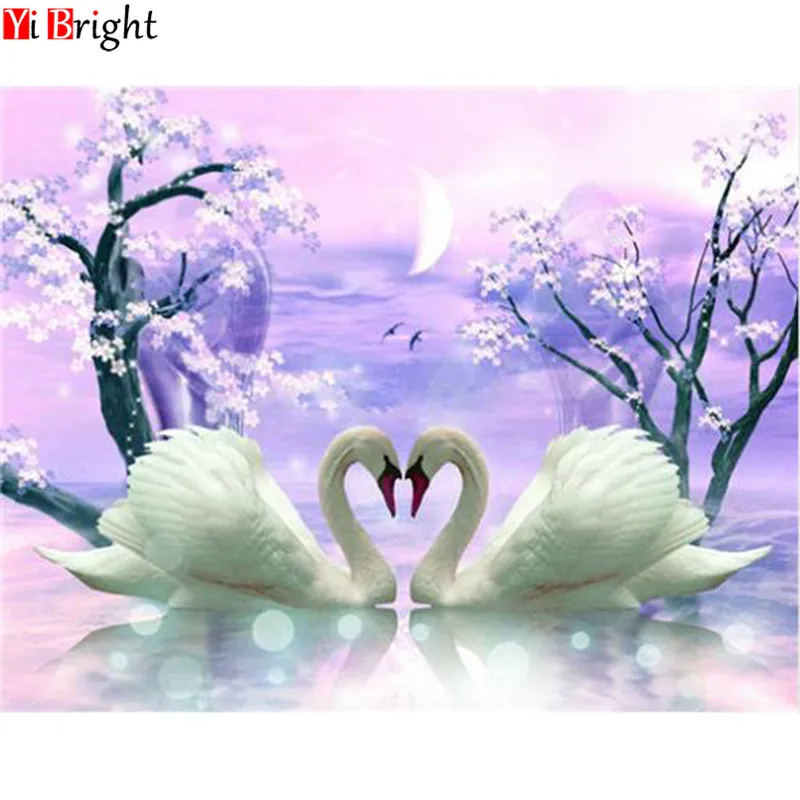 

Full Square/Round Drill 5D DIY Diamond Painting "animal swan love" Embroidery Cross Stitch Mosaic Home Decor Gift XY1