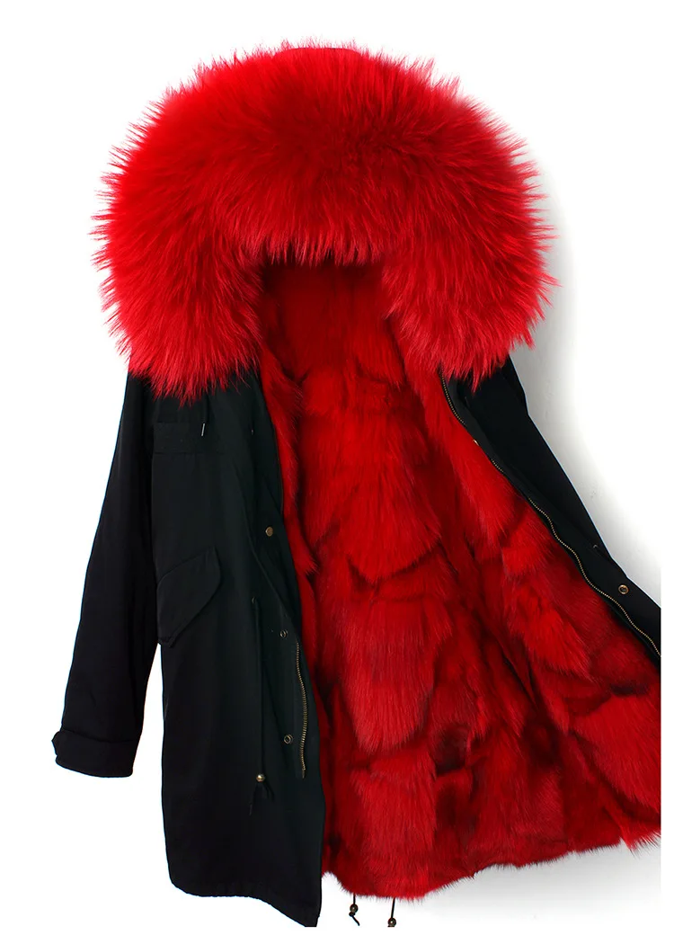 OFTBUY зимняя женская куртка из натурального меха, свободный воротник из меха енота, длинная парка с подкладкой из лисьего меха, верхняя одежда высокого качества