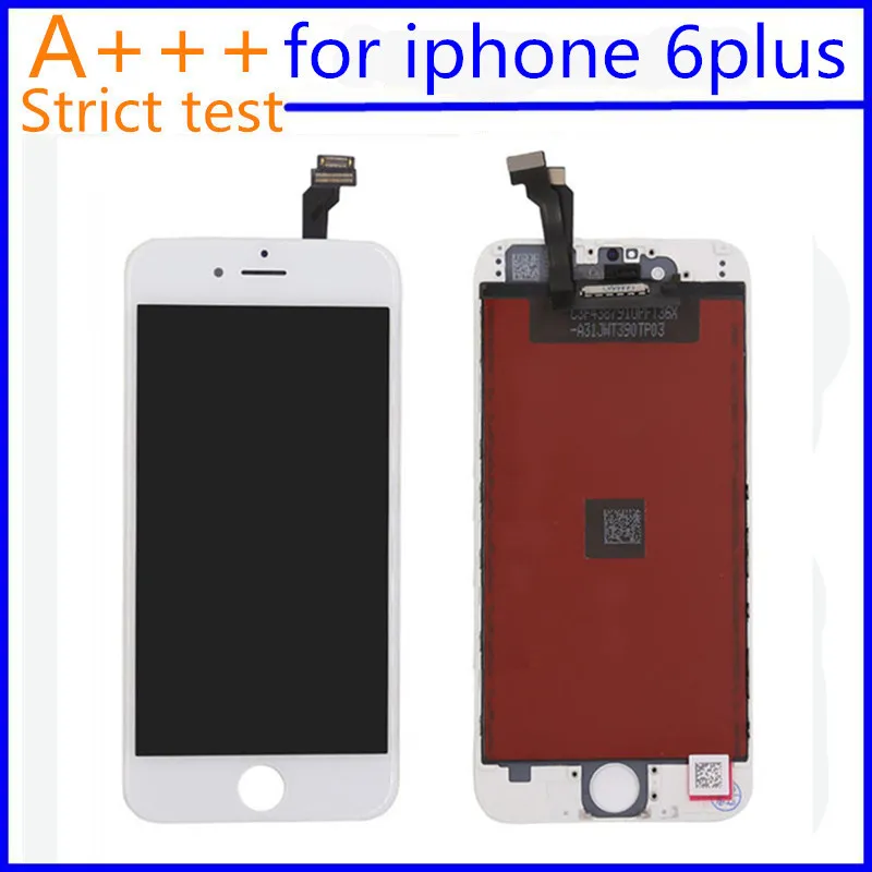 

AAA 10PCS / lot LCD component replacement touch screen digitizer for iPhone6plus 5.5 LCD black / white color DHL free shipping