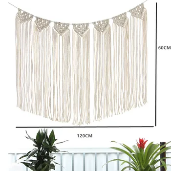 

60*120CM Macrame Tapestry Wedding Ceremony Wall Hanging Cotton Handmade Woven Wall Tapestry Hot sales