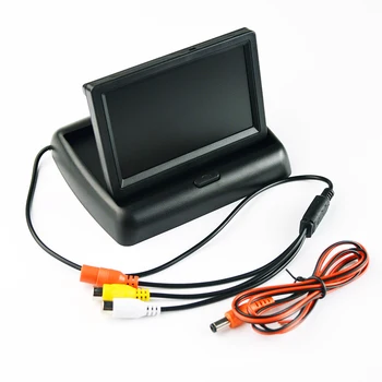 

Hippcron 4.3"Car Monitor Foldable Color TFT-LCD Monitor Car Reverse Rearview 4.3 inch Parking System for Car Rear view Camera