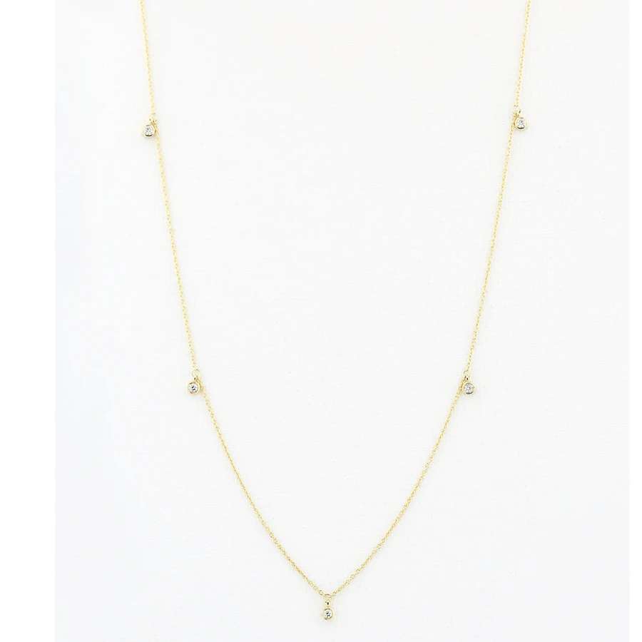 Женская подвеска из моиссанита 5 шт. 14 K желтое белое золото DF цвет 4 0 мм|pendant chain