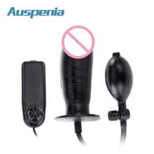 Penis Diamter Up To 5.5cm Sex Products For Woman Black Inflatable Dildo Vibrator Anal Sex Toys Butt Plug Vibrating