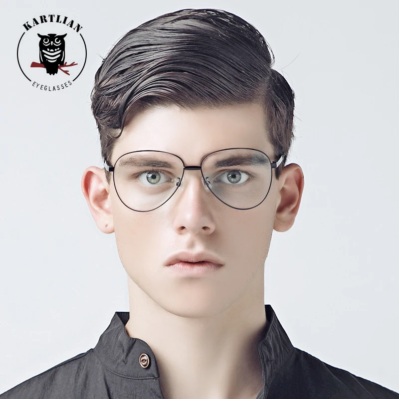 Kartlian aviator glasses Optical Frame Eyeglasses Men Women eyewear Lens prescription lenses