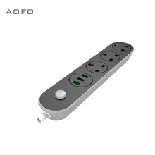 AOFO with USB smart socket, 3-way socket and 3 USB port power boards for iPad, iPhone 7, Galaxy S8, mobile power, etc.