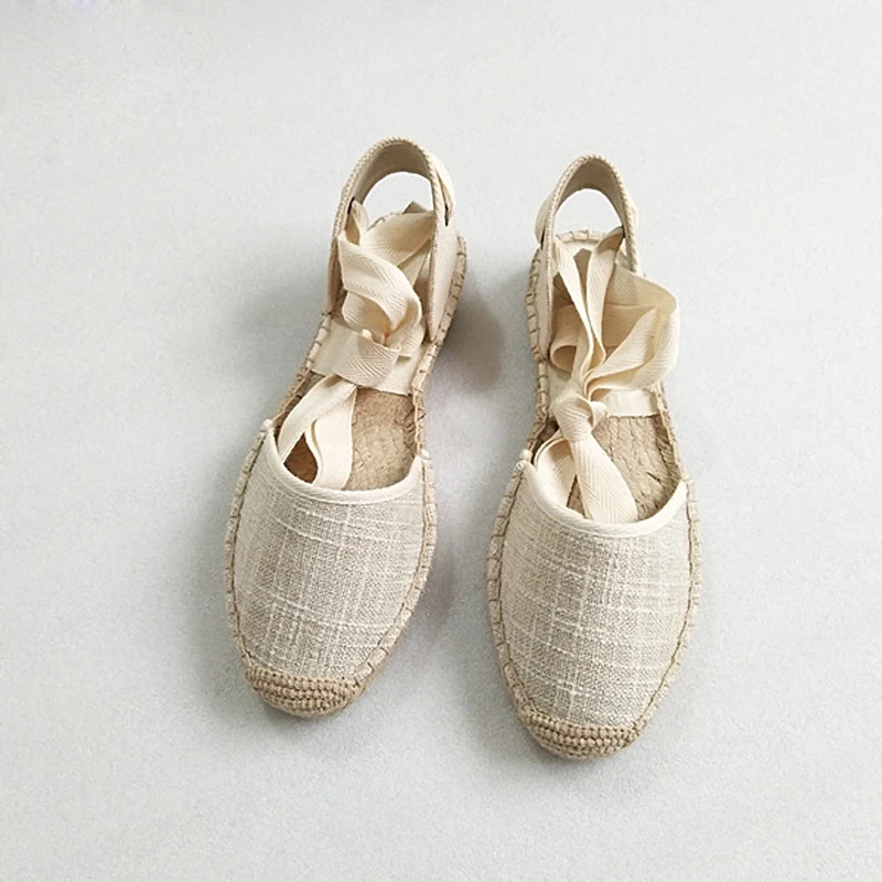 Canvas Summer Women's Espadrille Sandals Flats Ankle Strap Hemp Bottom Fisherman Women Shoes For 2018 SpringAutumn Women Loafer (6)