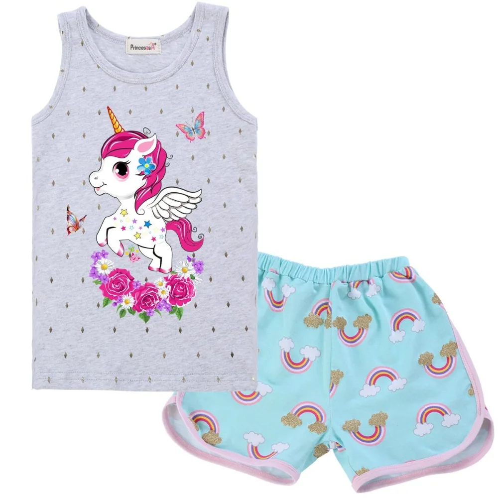 Baby Girls Clothes Flamingo Summer Children Clothes Shirt Shorts 2PCS Set Girls Clothing Sets Kids Suit Toddler Boy Clothes