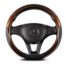 KKYSYELVA New car steering wheel cover, leather Anti-Slip steering wheel cover, suitable for 38CM large car steering wheel supp KKYSYELVA New car steering wheel cover, leather Anti-Slip steering wheel cover, suitable for 38CM large car steering wheel supp