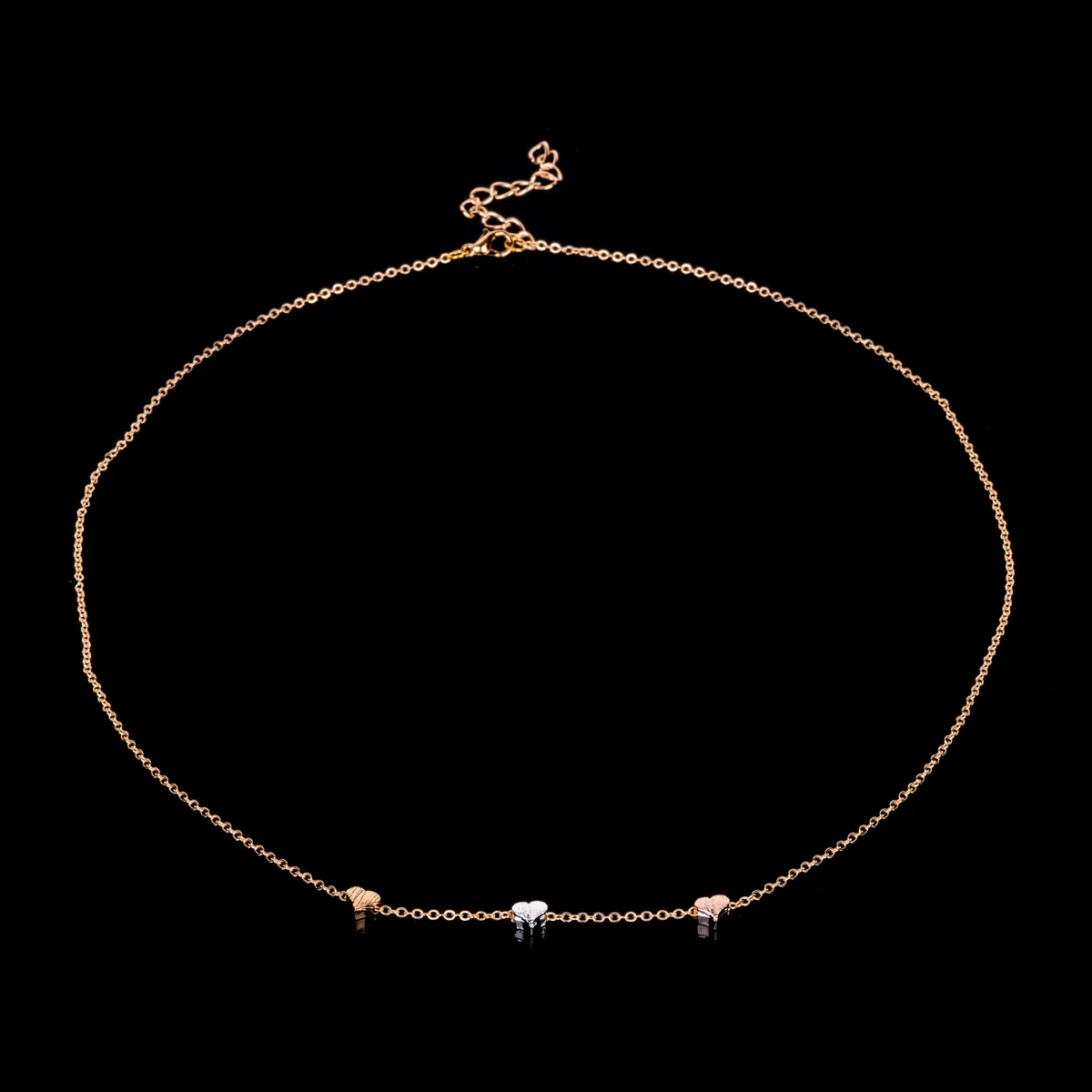 Fashion Women's 3Color Chian Three Hearts Pendant Simple Necklace Dress Gift