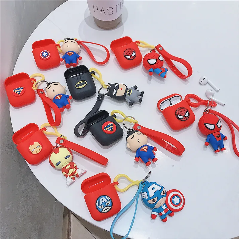 

Cute Cartoon Super Hero Soft Silicone Doll Case For Apple Airpods 1 2 Case Wireless Bluetooth Earphone Iron Man Cover Coque Box
