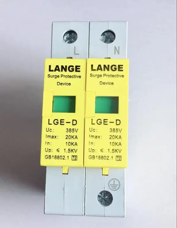 

Din Rail Protection device 2P 385V Household Surge Lightning protector Arrester 10-20KA 20-40KA 30-60KA 40-80KA