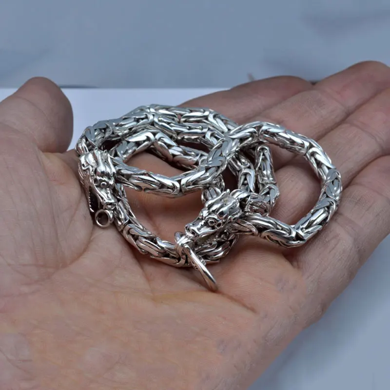 Женское серебряное ожерелье с головой дракона мужское ювелирное изделие 4 мм 5 100%