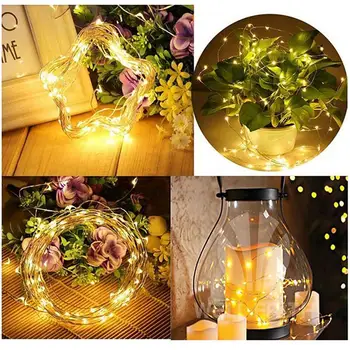 

New 2M Copper Silver Wire LED String lights Waterproof Holiday lighting For Fairy Christmas Tree Wedding Party Decoration