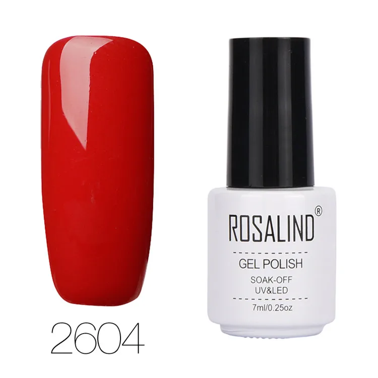 ROSALIND гель 1S 7 мл УФ светодиодный Гель-лак для ногтей красного цвета лампа полупостоянная можно отмачивать гель лак - Цвет: 2604