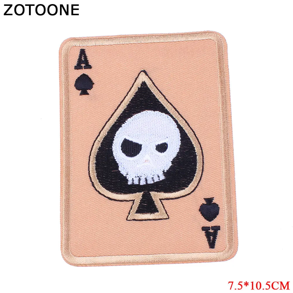 ZOTOONE покер череп нашивки значки Diy наклейки железо на одежду теплопередача