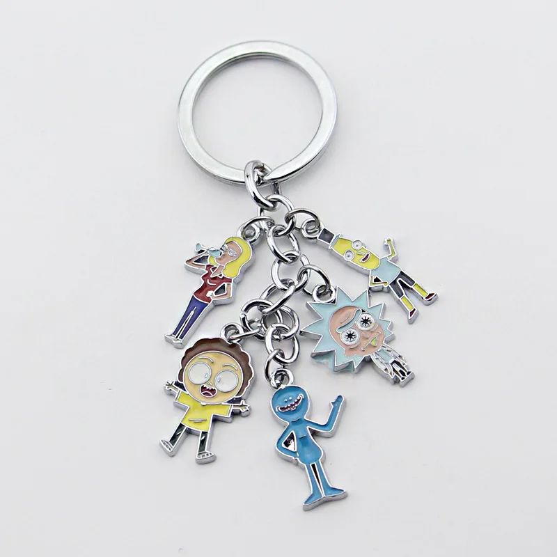 

Anime Rick and Morty Action Figure Toys Keychain Pendant Metal Model Cosplay Collection Kids Gift