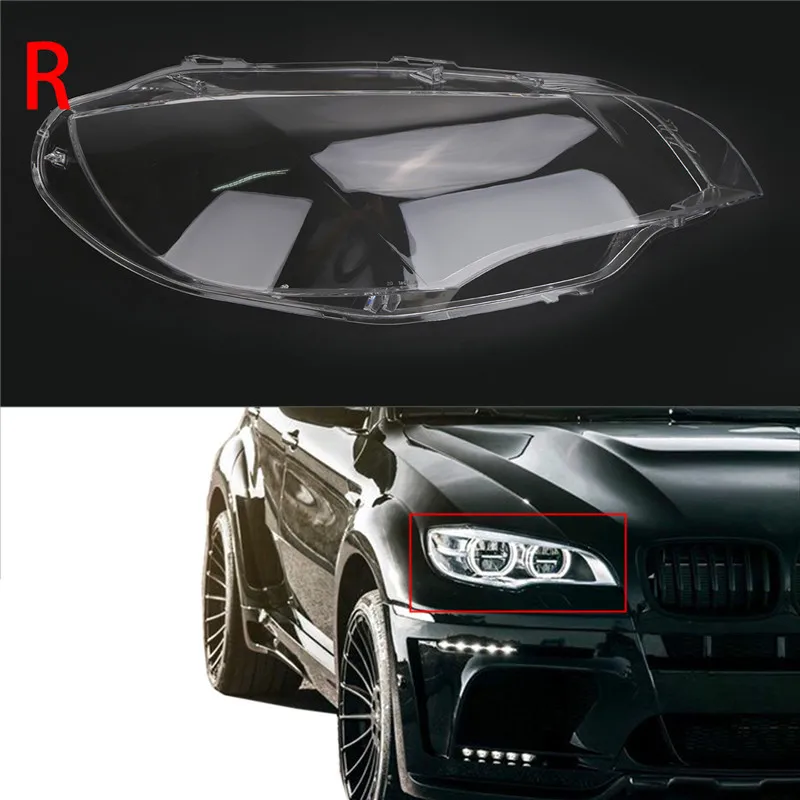 Правый прозрачный налобный светильник, абажур, крышка объектива, светильник в сборе для BMW X5M X6 E71 30dx 35ix 40ix 50ix, крышка автомобильной лампы/