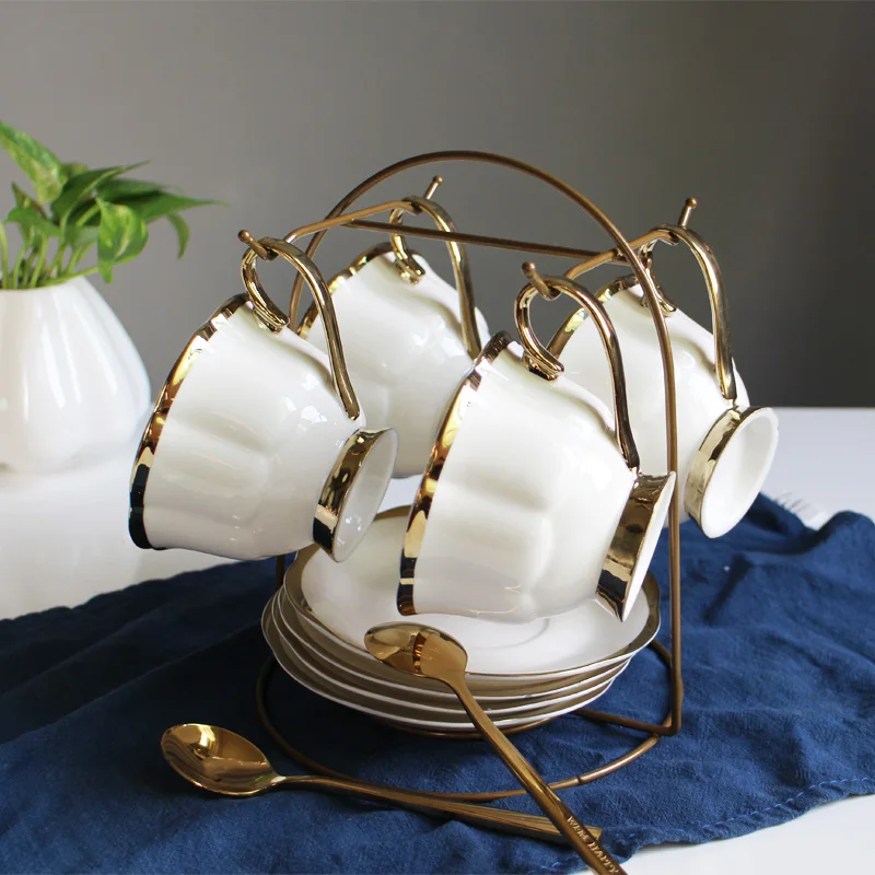 Набор чайный 13пр 0030449. Деревянная подставка для чашек. Красивая необычная посуда. Подставка для кофейных чашек. Подставки под чайные чашки.