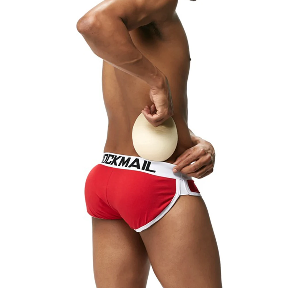 

With 3 Pads Men Enhancing Mens Underwear Front + Back Magic buttocks Removable Push Up Cup Briefs Sexy Bulge Underpants