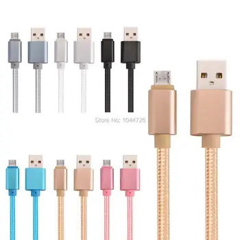 

200pcs/lot Thick micro V8 braided nylon fabric usb line Accessory Bundles for samsung galaxy s4 s6 s7 for sony lg