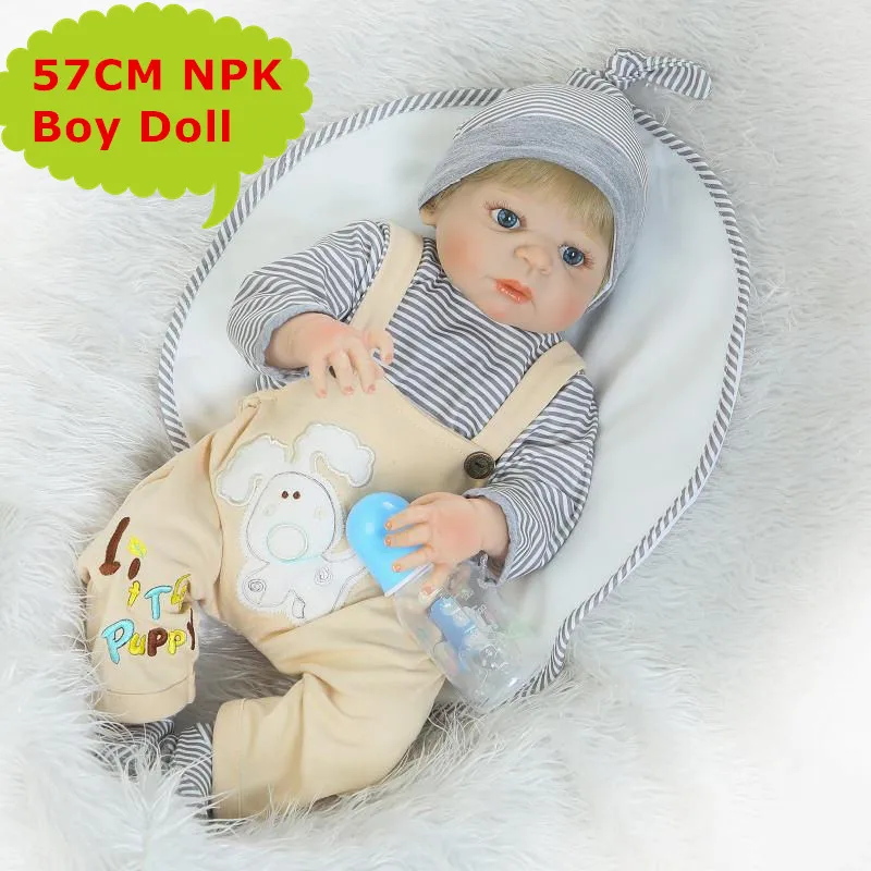 

22" NPK 57CM Lifelike Full Body Silicone Baby Boy Doll Toys Alive Bebe Reborn Boneca Play House Gift Girls Bathe Toys Brinquedo