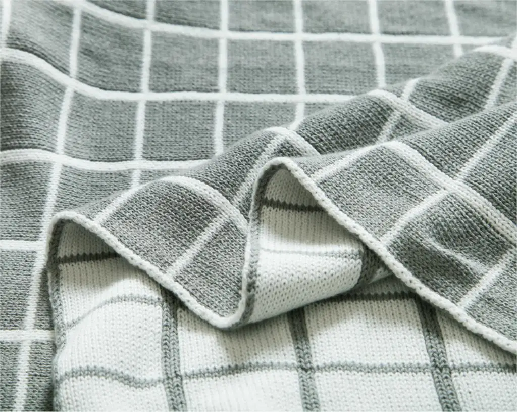 Трикотажное одеяло с геометрическим узором из хлопка, Двухслойное покрывало для дивана, кровати