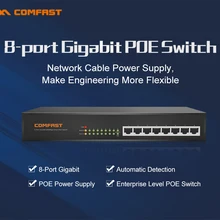 8 портов гигабитный коммутатор питания через Ethernet COMFAST CF-SG181P сетевой коммутатор с 16 Гбит/с широкого ширина 8*10/100/1000 Мбит/с поддержкой POE питания RJ45 порт