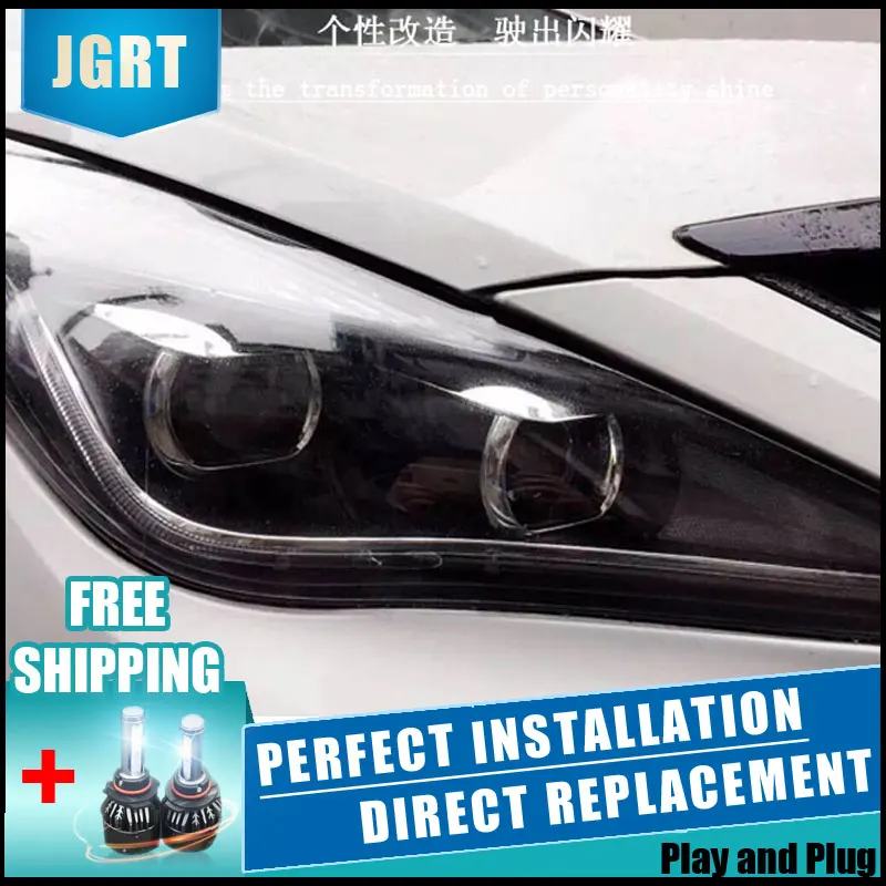 Comprar 2 piezas faros LED ForHyundai Sonata 11 14 luces Led del coche doble xenón lente accesorios del coche luces de circulación diurna de la luz de niebla